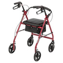 Drive Medical Aluminum Rollator Rolling Walker with Fold Up and Removable Back Support and Padded Seat