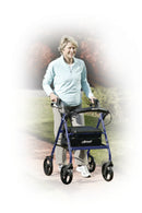 Drive Medical Rollator Rolling Walker with 6" Wheels, Fold Up Removable Back Support and Padded Seat