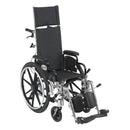 Drive Medical Viper Plus Light Weight Reclining Wheelchair with Elevating Leg rest and Flip Back Detachable Arms