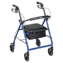 Drive Medical Rollator Rolling Walker with 6" Wheels, Fold Up Removable Back Support and Padded Seat
