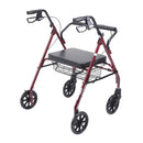 Drive Medical Heavy Duty Bariatric Rollator Rolling Walker with Large Padded Seat