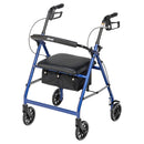 Drive Medical Rollator Rolling Walker with 6" Wheels, Fold Up Removable Back Support and Padded Seat