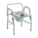 Drive Medical Steel Drop Arm Bedside Commode with Padded Seat & Arms