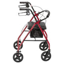 Drive Medical Aluminum Rollator Rolling Walker with Fold Up and Removable Back Support and Padded Seat